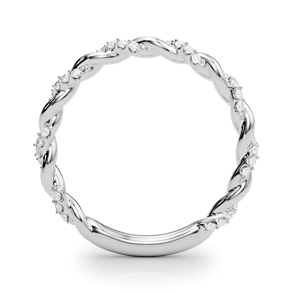 Rope Design Round Diamond Wedding Ring-VIRABYANI